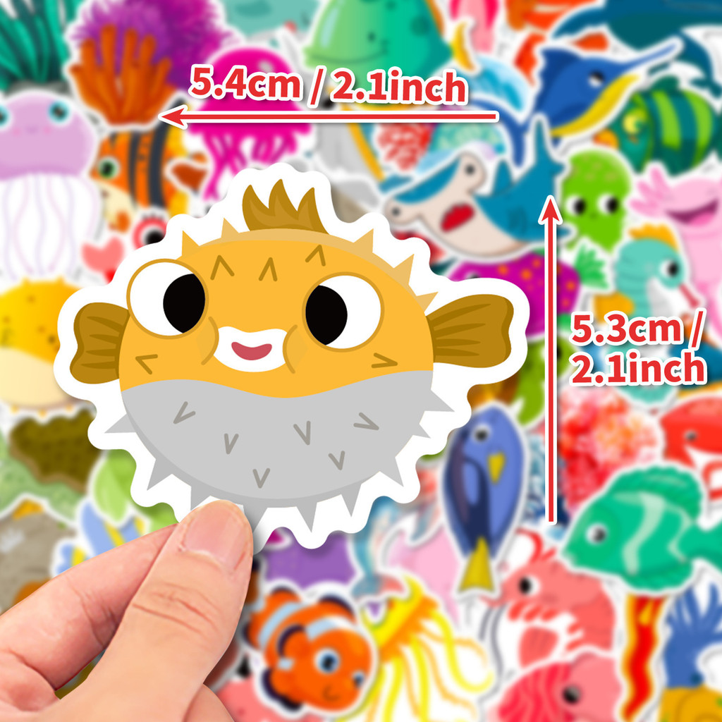 50Pcs Marine Life Stickers - C - Aquarium And Marine 评论和价格