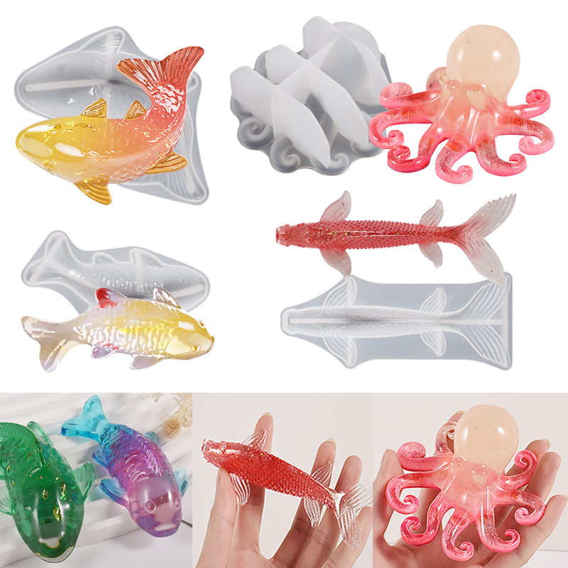 3D Koi Fish Shaped Epoxy Resin - Aquarium Marine Tank 评论和价格
